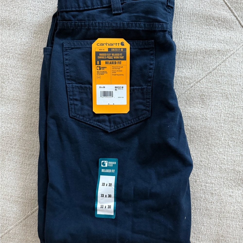 Carhartt Men's Rugged Flex Relaxed Fit Work Pant - Navy - 33x30